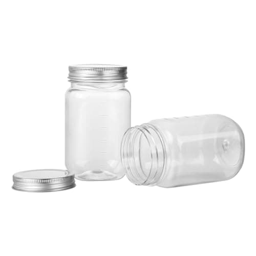 16oz BPA Free Clear Mason Style Plastic Storage Containers with Screw-On Lids - 20 Pack