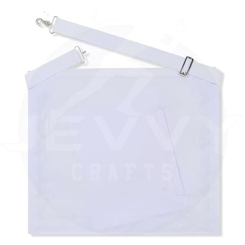 Synthetic Leather Masonic White Apron for Freemasons
