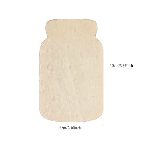 30 Pack 4 Inch Wood Mason Jar Cutouts for Home Party Decoration Craft Project