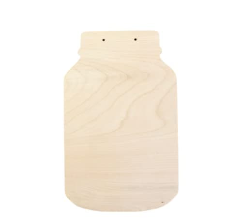 6-Pack Unfinished Birch Plywood Cutout Mason Jars for DIY Crafts Door Hangers Ready to Paint