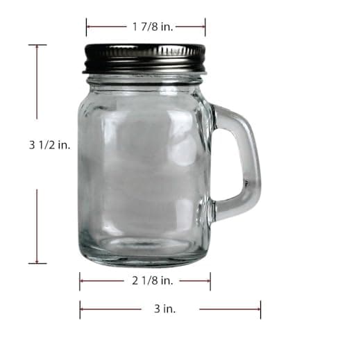 12-Piece Mini Mason Jar Mug Set - 4oz With Handles & Leak-Proof Lids - Perfect For Gifts & Crafts
