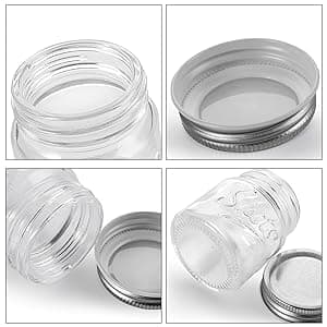 Lawei Set of 16 Mini Mason Jars with Lids - 2 Oz Shot Glasses for Drinks & Favors