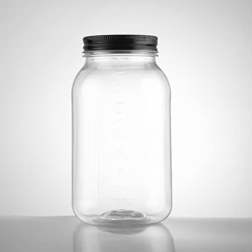 Novelinks 32 OZ Clear Plastic Mason Jars with Lids - Dishwasher Safe Plastic Mason Jars 32 OZ Plastic Jars with Lids for Kitchen & Household Storage (12 Pack) (Black)

Novelinks Dishwasher Safe 32 OZ Clear Plastic Mason Jars with Lids - For Kitchen &