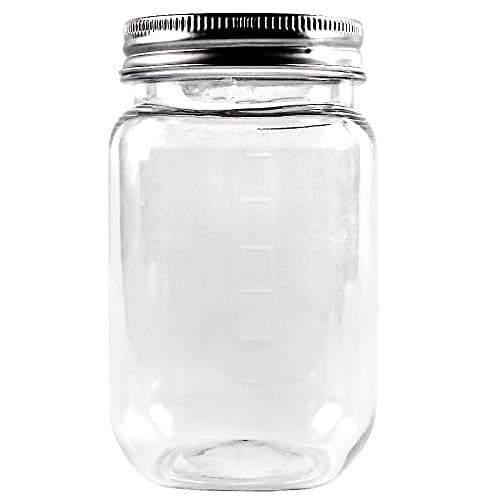 Novelinks 16 Ounce Clear Plastic Jars - BPA Free, Refillable Kitchen Storage Containers (20 Pack)