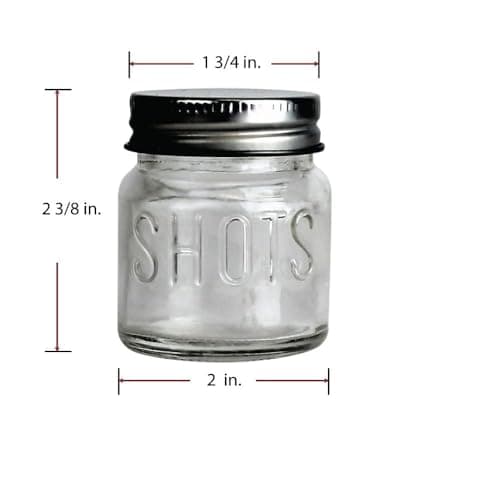24-Pack Mason Jar Shot Glasses, 2 oz, Leak-Proof Lids, Ideal for Drinks, Favors, and Crafts