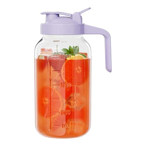 32 oz Airtight Glass Pitcher with Pour Spout for Breastmilk Storage — Purple