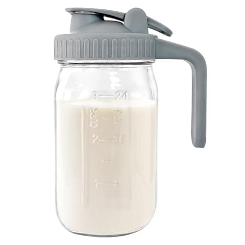 32 oz Airtight Glass Pitcher with Pour Spout for Breastmilk Storage
