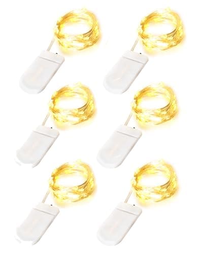 Blingstar Waterproof Silver Fairy Lights, 6 Pack 7Ft, Warm White, Christmas Decoration