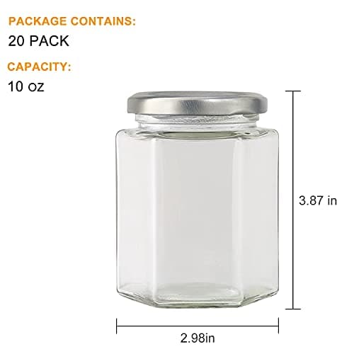 10 oz Silver-Lidded Glass Jars, Perfect for Gifts, Crafts, and Weddings