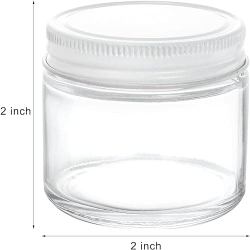 30 Pack 2oz Round Clear Glass Jars with Lids & Labels, Airtight Spices & Herbs Storage