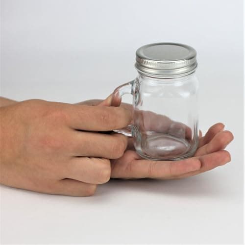 12-Piece Mini Mason Jar Mug Set - 4oz With Handles & Leak-Proof Lids - Perfect For Gifts & Crafts