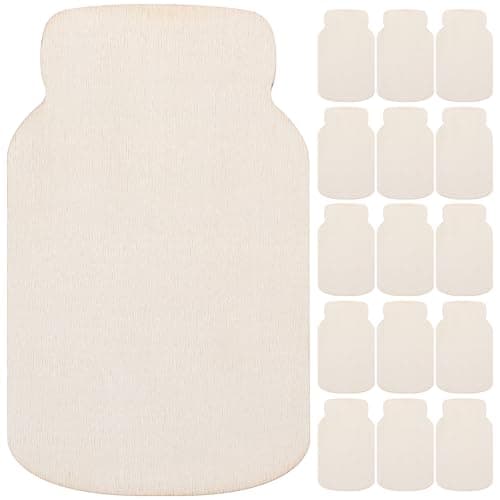 24pcs Unfinished Wooden Mason Jar Signage for DIY Crafts