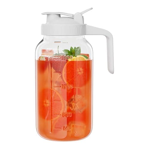 32 oz Airtight Glass Pitcher with Pour Spout for Breastmilk Storage — White