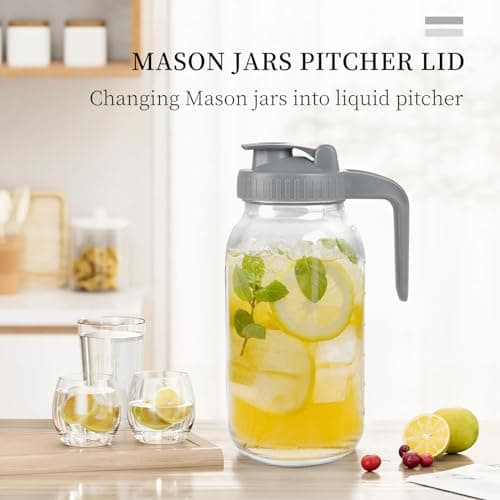 Airtight Mason Jar Pour Spout Lid, Wide Mouth, Leak-Proof, Durable, Pack of 2