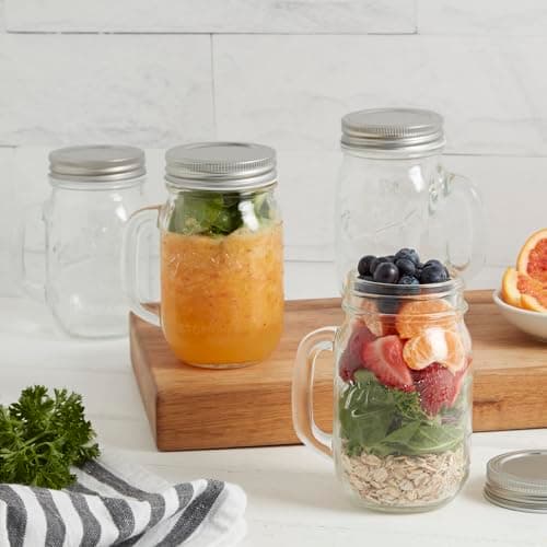 Mason Craft & More 8-Piece Glass Drinking Jars Tumblers Set with Handles Stainless Steel Lids for Home Bar
| Mason Craft & More 8-Piece Glass Drinking Jars Tumblers Set with Handles Ideal for Picnic Party and Home Use
| Mason Craft & More 8-Piece Gl