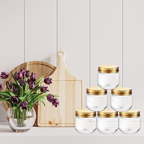Tanlade Gold 60pcs 3oz Clear Mason Jars with Lids Bulk Storage Containers