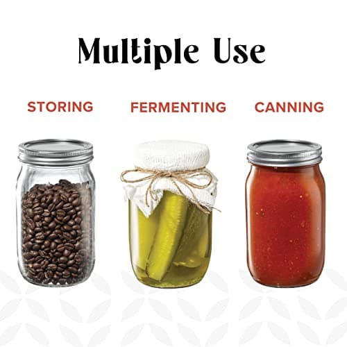 6-Pack 16 oz. Glass Mason Jars with Airtight Lids for Canning & Meal Prep