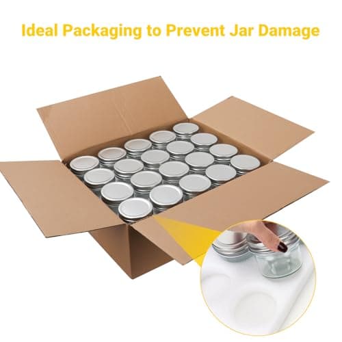 CycleMore 40 Pack 4oz Clear Mason Jars with Silver Lids, Spice Bottles for Honey & Jam