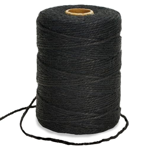 Anwyll Natural Brown Jute Twine - 656 Feet 2mm for Crafts & Home Decor — Black