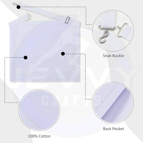 Synthetic Leather Masonic White Apron for Freemasons