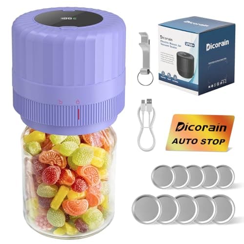 VP06 Plus Mason Jar Vacuum Sealer Kit, Wide & Regular Mouth, Vacuum Sealing Jars — Violet