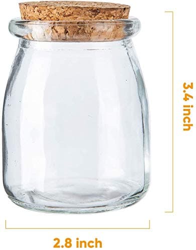 Brajttt Mini Yogurt Jars, 40 Pack, 7 oz, Mason Style Favors with Cork Lids