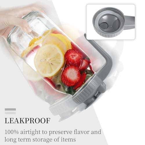 Airtight Mason Jar Pour Spout Lid, Wide Mouth, Leak-Proof, Durable, Pack of 2