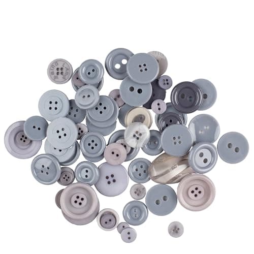 Blumenthal Gray & Black Mason Jar Sewing Buttons