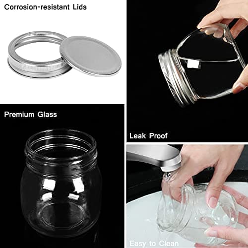 24 Pack 10 oz Mason Jars for Canning, Storage, and Gifts