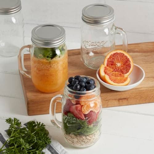 Mason Craft & More 8-Piece Glass Drinking Jars Tumblers Set with Handles Stainless Steel Lids for Home Bar
| Mason Craft & More 8-Piece Glass Drinking Jars Tumblers Set with Handles Ideal for Picnic Party and Home Use
| Mason Craft & More 8-Piece Gl