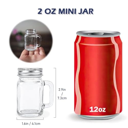 Kingrol 16 Pack 2 oz Mini Mason Jar Shot Glasses with Lids