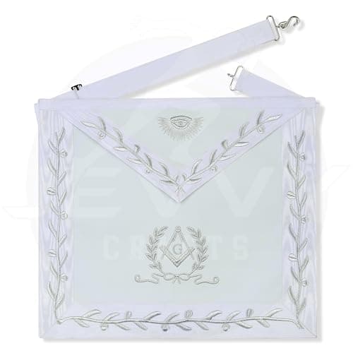 Synthetic Leather Masonic White Apron for Freemasons