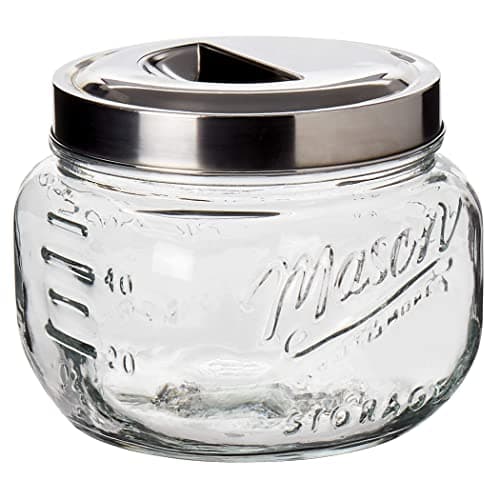 Airtight Glass Canister Set with Pop-Up Lids, 2 Small 1.6 Liter Containers