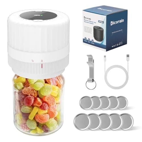 VP06 Plus Mason Jar Vacuum Sealer Kit, Wide & Regular Mouth, Vacuum Sealing Jars — White