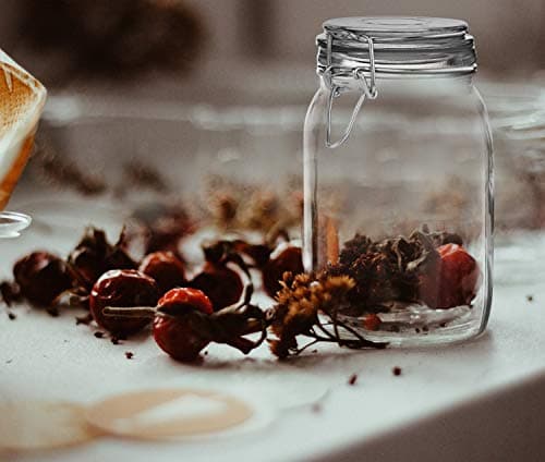 3-Liter Mason Jars with Lid | Airtight Glass Storage for Food, Coffee, Candies & More | Glass Canisters | 34 Ounces