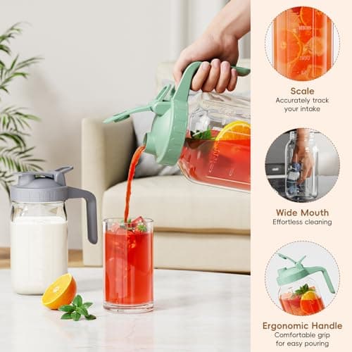 32 oz Airtight Glass Pitcher with Pour Spout for Breastmilk Storage