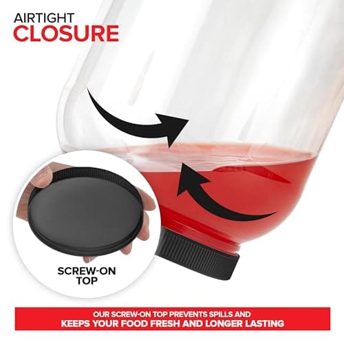 Clear Plastic Jars with Lids (2 Pack) - 64 oz Wide Mouth Storage for Candy, Cookies, Crafts, Kitchen Stocktips