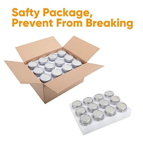 Accguan Mason Jars, 8OZ Silver Lids, 24 Pack, Perfect for Jam, Honey, Wedding Favors