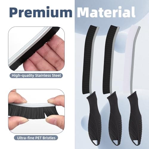 Multifunctional Hard Bristle Crevice Cleaning Brush - Kitchen, Bathroom, Home (Black)