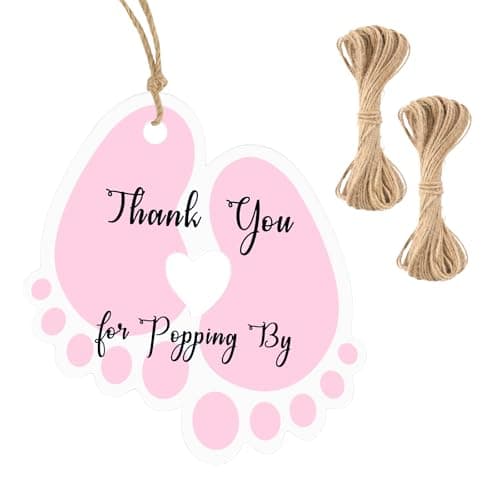 G2PLUS Kraft Paper Gift Tags, 100PCS Brown Hangtags for Canning Jars and Party Favors — Pink Feet-popping