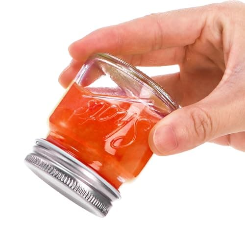 Lawei Set of 16 Mini Mason Jars with Lids - 2 Oz Shot Glasses for Drinks & Favors