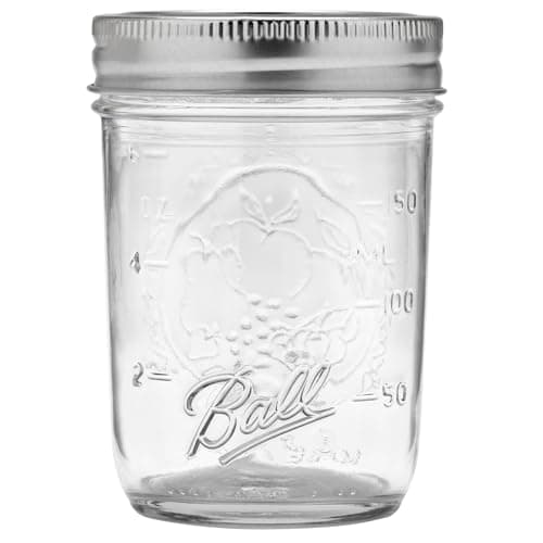 Quart Size Ball Wide Mouth Glass Mason Jars with Lids & Bands (Pack of 2) — Half Pint