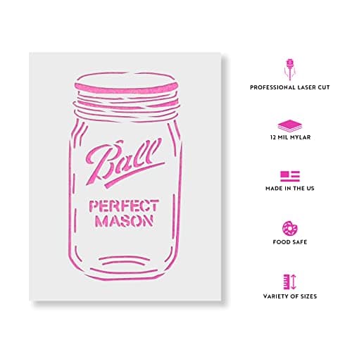 Mason Jar Stencil for Kitchen and Crafts