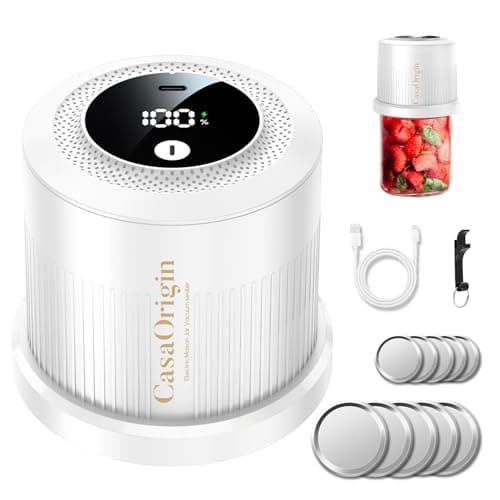 Electric Mason Jar Sealer Kit with 10 Canner Lids & Can Opener — White