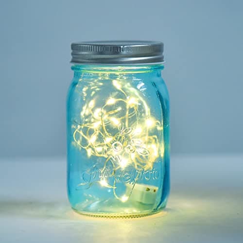 Amzcku 16 oz Colored Mason Jars, 6 Pack Multifunction Glass Containers