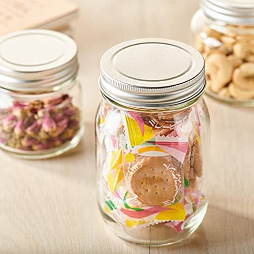 Accguan Mason Jars 16 oz, 12-Pack with Lids & Bands, 16 Labels Included