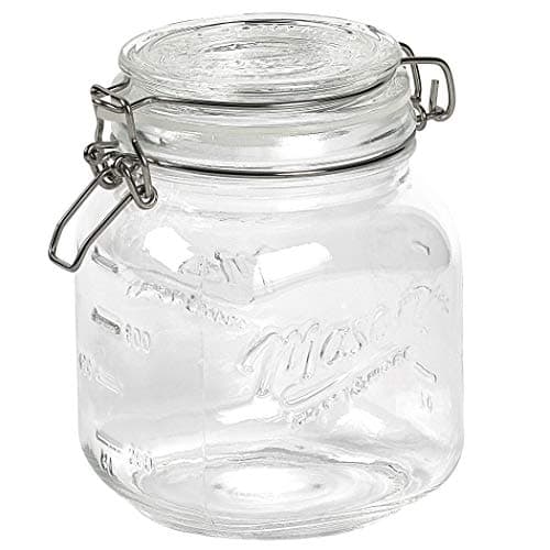 Airtight Kitchen Food Storage Clear Glass Clamp Jars by Mason Craft & More
