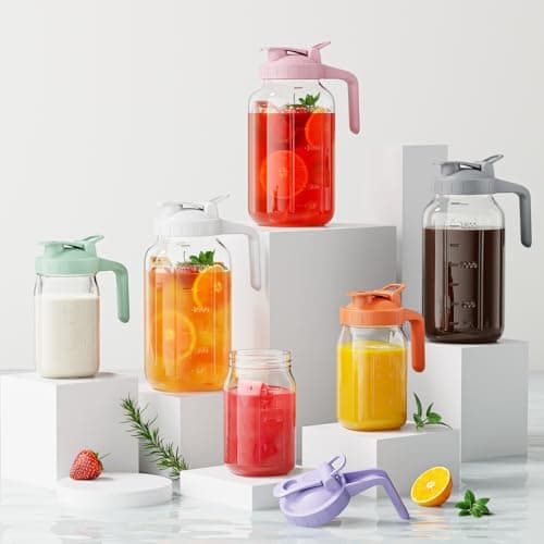 32 oz Airtight Glass Pitcher with Pour Spout for Breastmilk Storage