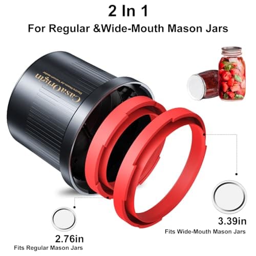 Electric Mason Jar Sealer Kit with 10 Canner Lids & Can Opener