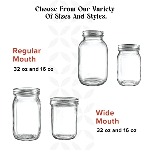 6-Pack 16 oz. Glass Mason Jars with Airtight Lids for Canning & Meal Prep